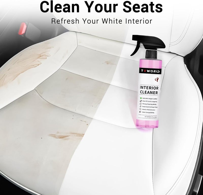 teworld Tesla Seat Cleaner Remover Stain Biodegradable, Safe on White & Black Vegan Leather, Tesla Interior Cleaning Products for Seats, Console, Dash, Tesla Model 3/Y/S/X Accessories for 2025 | 2026 - Image 4